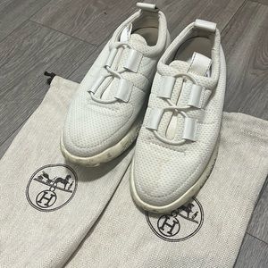 Hermes white Team mesh sneakers